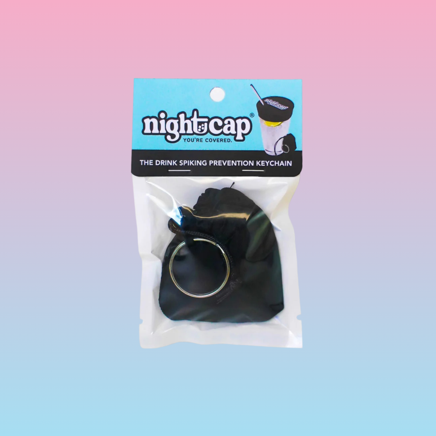 NightCap® Keychain Drink Cover | 2 Pack Black