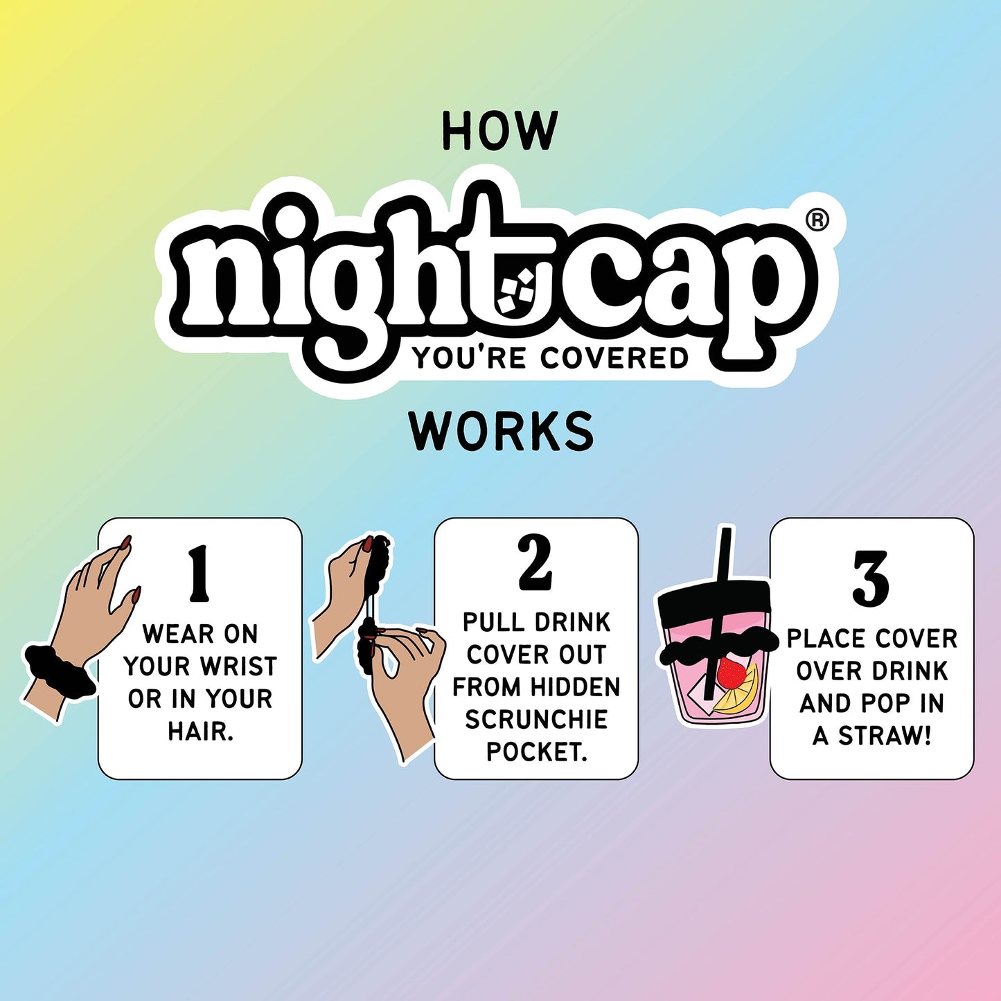 NightCap® Scrunchie Drink Cover | Color Pack