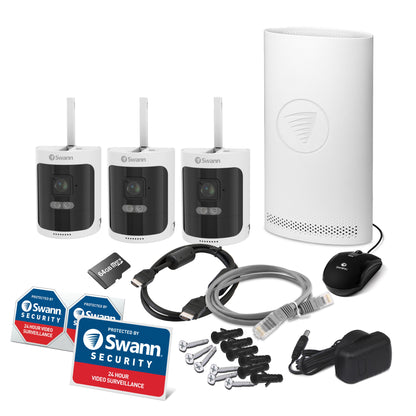 AllSecure600 2K Wireless Security Kit with 3 x Wire-Free Cameras & NVR Tower